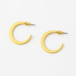 Gold tone Half Hoop Earrings  Minimal Modern Lightweight Jewelry